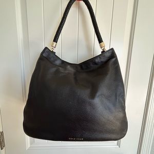 EUC black Cole Haan supple leather, single braided handle